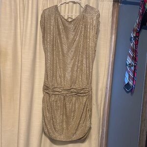 BCBGeneration Shimmering Gold Mini Dress